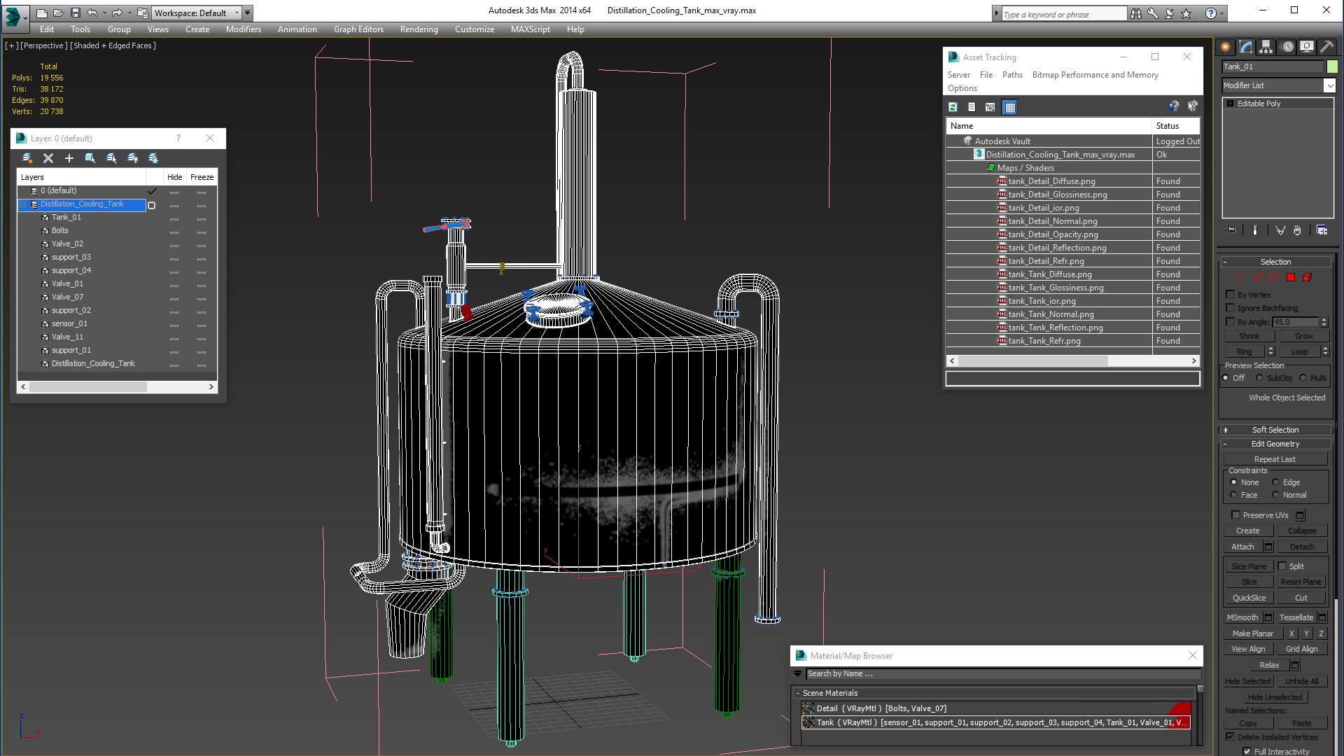 3D Distillation Cooling Tank - TurboSquid 1633907