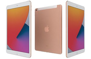 Apple iPad 8 10 2 2020 WiFi and Cellular Gold Low Poly