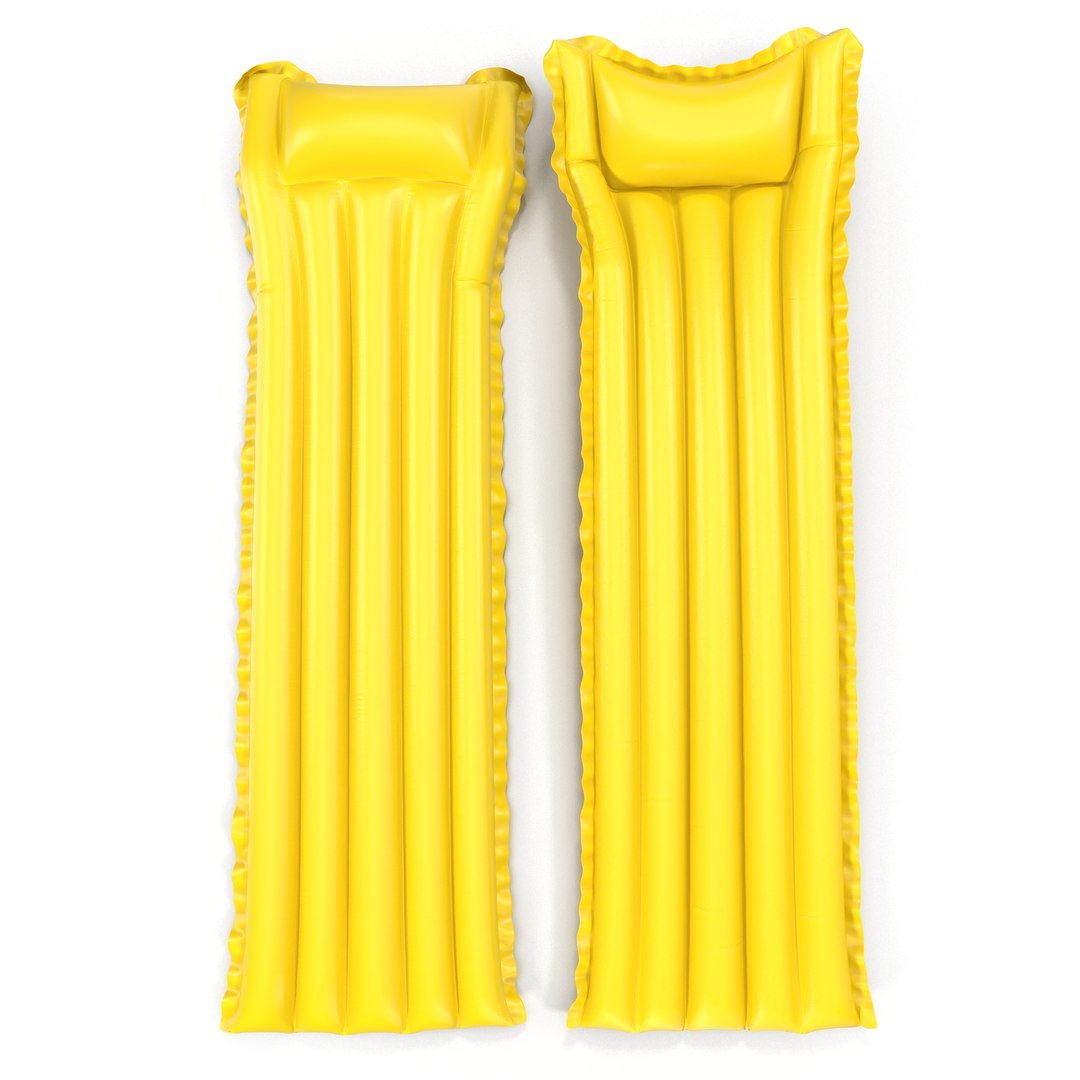 Inflatable Air Mattress 3 Yellow 3D model preview