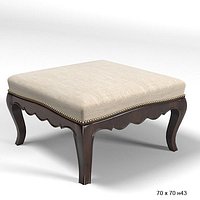 Pierre Collection classic pouf ottoman  MOUSTACHE BOUT BERGERE bench