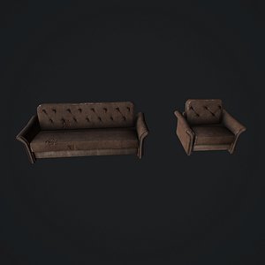 couch armchair pbr 3d c4d