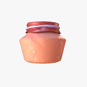 Low Poly Tied Claypot 3D