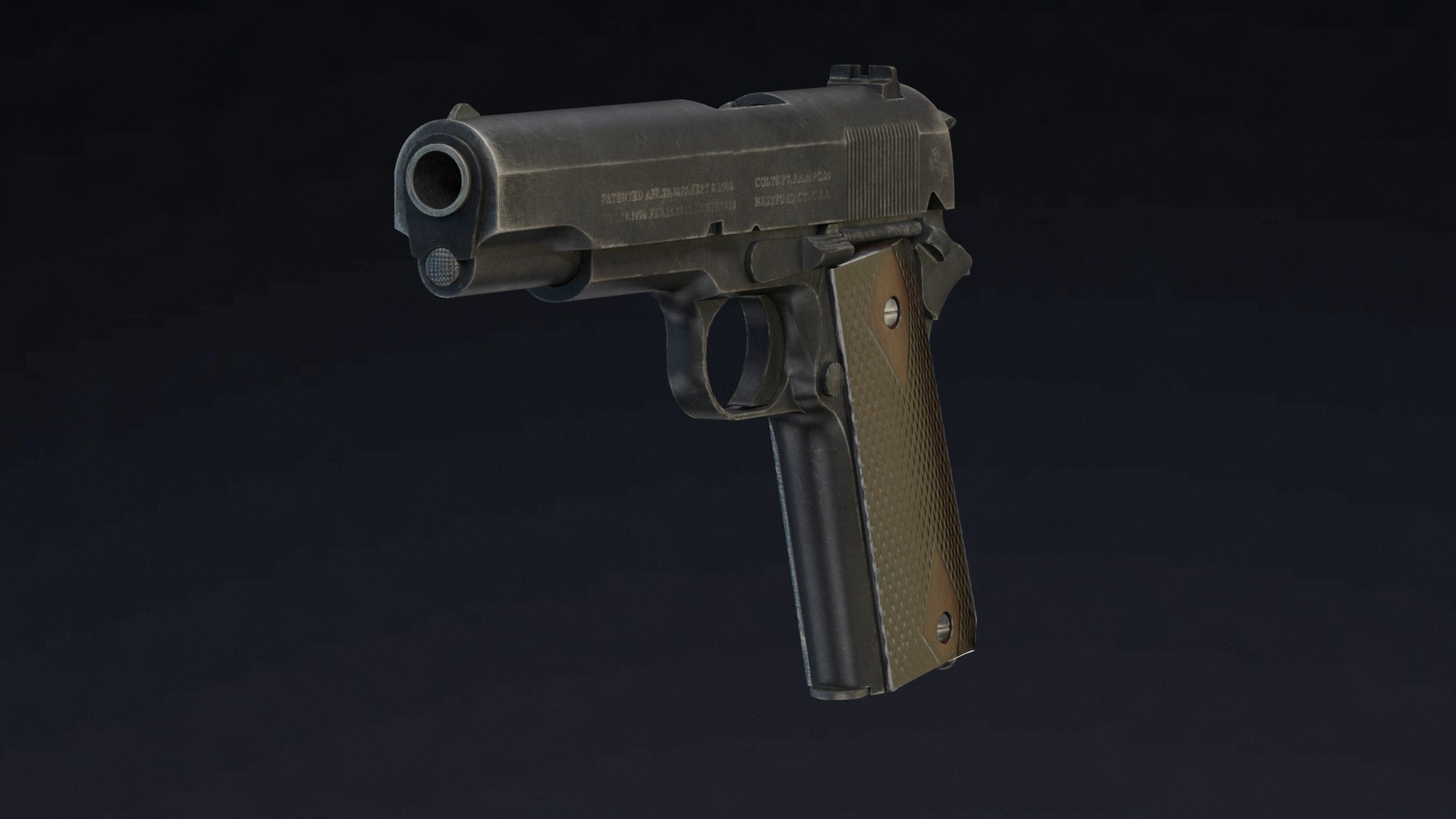 3D M1911 Pistol Low Poly https://p.turbosquid.com/ts-thumb/hJ/qPL6B3/0i/m1911pistollowpoly004/jpg/1649428914/1920x1080/fit_q87/ee459a0ddfd3a63e318d6c646e4ca17f3ad64a40/m1911pistollowpoly004.jpg