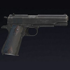 3D M1911 Pistol Low Poly