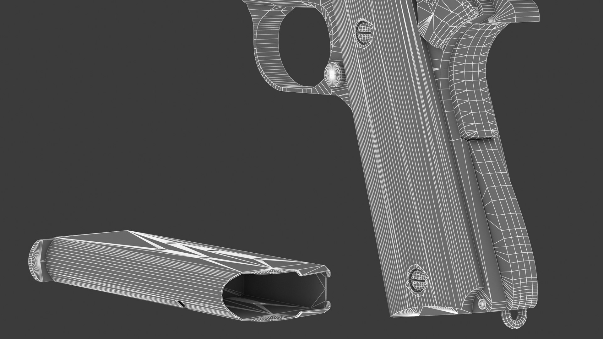 3D M1911 Pistol Low Poly https://p.turbosquid.com/ts-thumb/hJ/qPL6B3/HO/m1911pistollowpoly030/jpg/1649428917/1920x1080/fit_q87/f1e5063f95903d87b858bdf369e509ee67f5d6c9/m1911pistollowpoly030.jpg