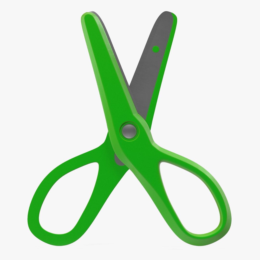 Scissors 3 Green 3D Model 3D model preview