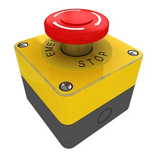 3D emergency stop button model
