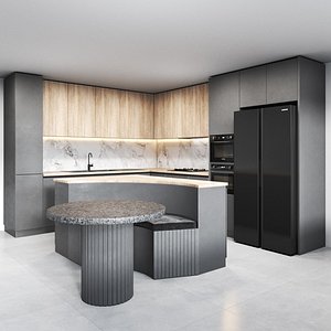 3D kitchen cupboard cabinet design 09 model