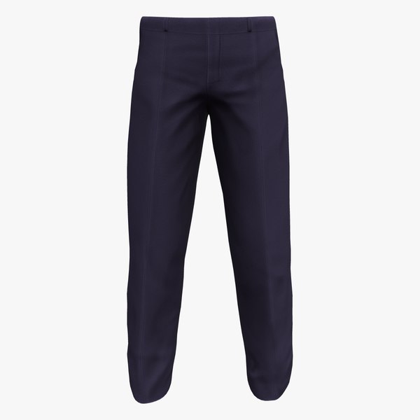 Men Formal Navy Trousers 3D model TurboSquid 1990116