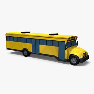 3D Low Poly Stylized Model School Bus model