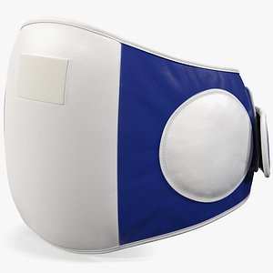 Muay Thai Leather Belly Pad Maneken White Blue