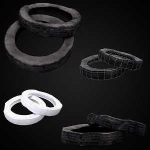grungy dirty old tyre model