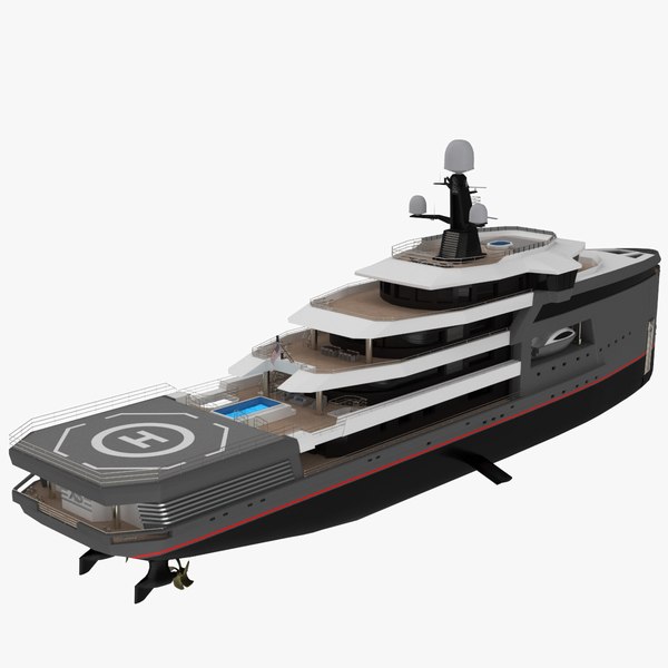 Expedition Superyacht 90m Night Scene 3D model