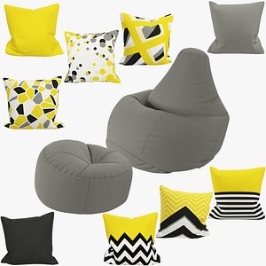 Bean Bag Chairs and Pillows Collection V2