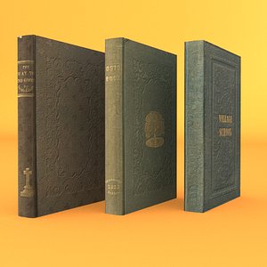 3 old rare books 3d obj