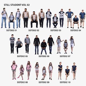 3D People: 30 Still 3D Student Vol. 02 3D model