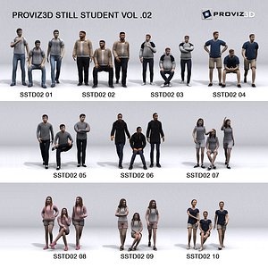 3D People: 30 Still 3D Student Vol. 02 3D model