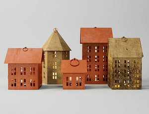 3D nordic house lanterns