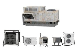 3D model Set of six airconditioners