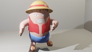 3D Luffy fall guys model