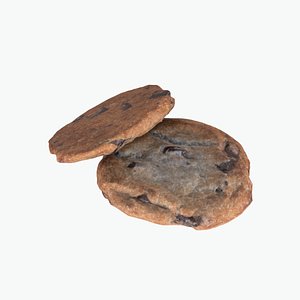 3D Chocolate Chip Cookie model