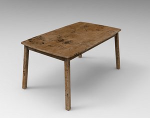 3D Grunge wooden Table model