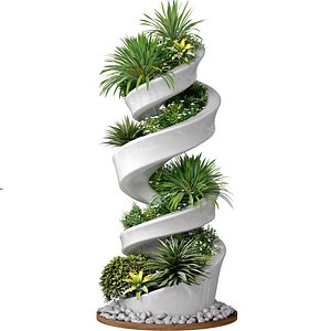 Indoor Spiral Vertical Garden Planters flowers indoor greening 3D model 3D model