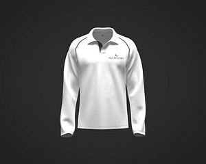 3D Mens raglan full sleeve polo with piping graphic