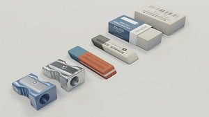 eraser pencil sharpener 3D