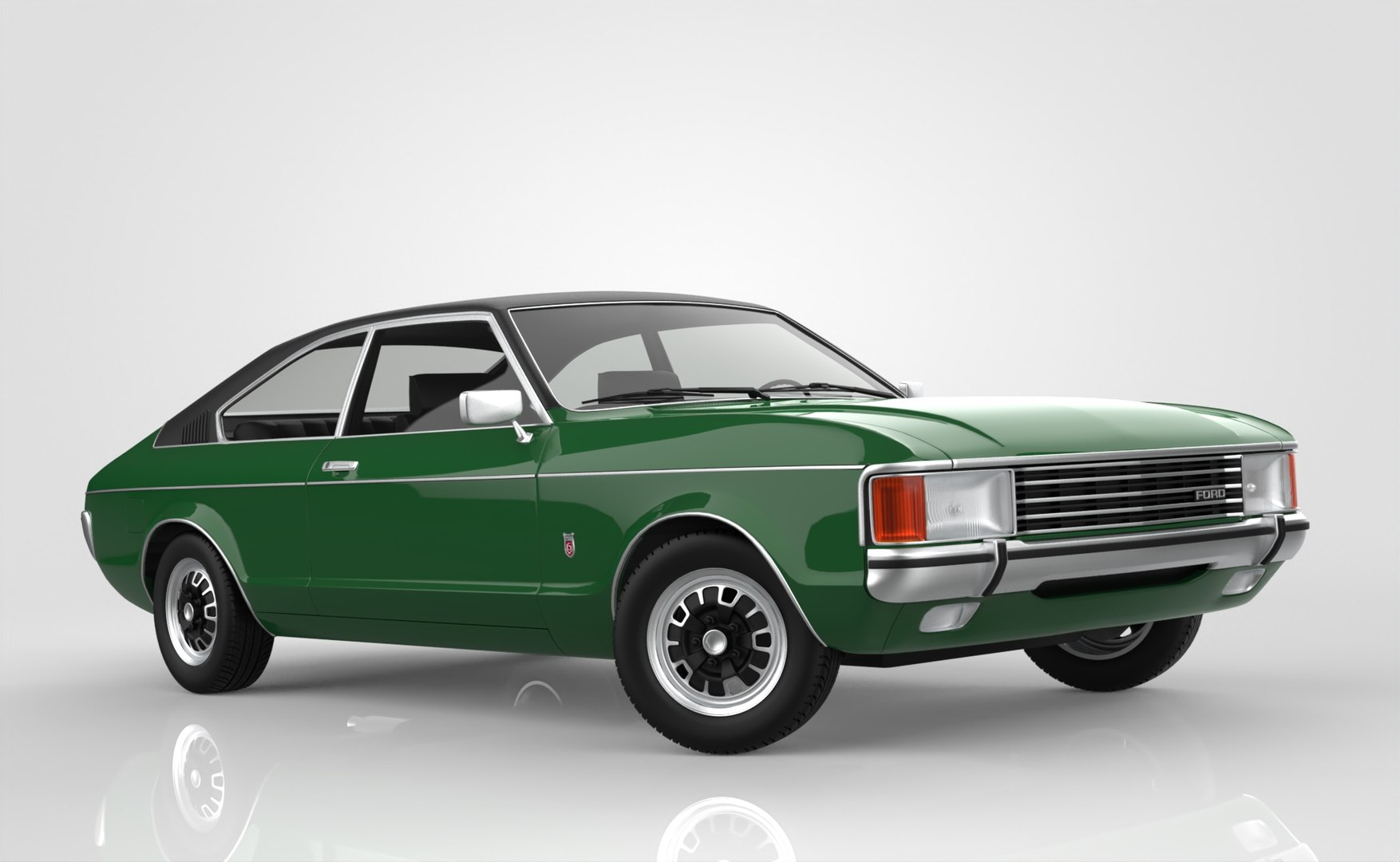 Ford Granada Mk1 Coupe 1972, vihreä/musta [NEO49525] - 59,95