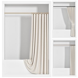 3D Shower Curtains set 08 model