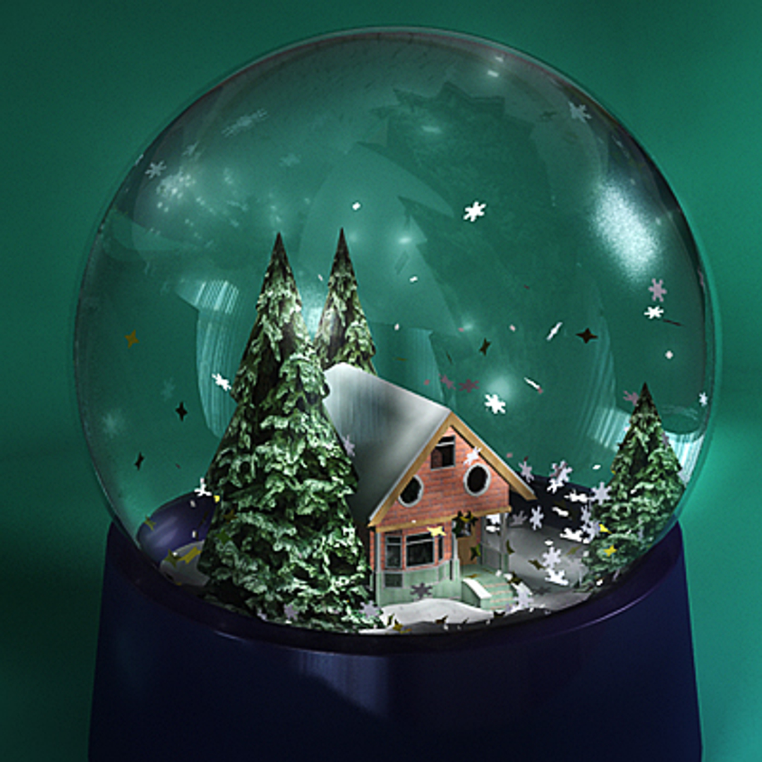 snow globe house 3d model
