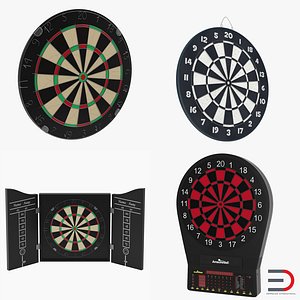 3d dart boards 2 modeled model