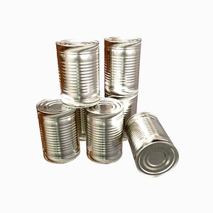 3D Stacked Tin Cans - 3D Assets