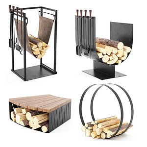 3D Fireplace Accessories set 02
