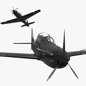 3D Unarmed Patrolling Turboprop Aircraft Flying Simplified model