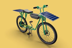 SOLAR CELL PANEL EBIKE ELECTRIC BIKE BICYCLE 3D