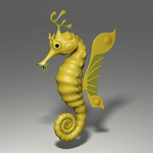 cartoon seahorse 3d model