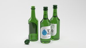 Chamisul Fresh Soju Bottle - High-Quality 3D Model 3D model