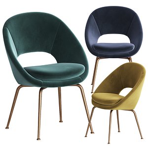 3D orb velvet dining chair