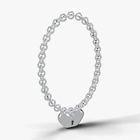 Y2K Chrome Heart Padlock Chain Necklace - E-Girl Chromecore Accessory