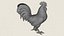 Modello 3D di gallina pronto per la stampa.