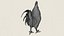 Modello 3D di gallina pronto per la stampa.