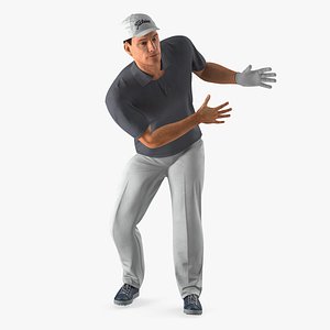 golf player rigged 3D model
