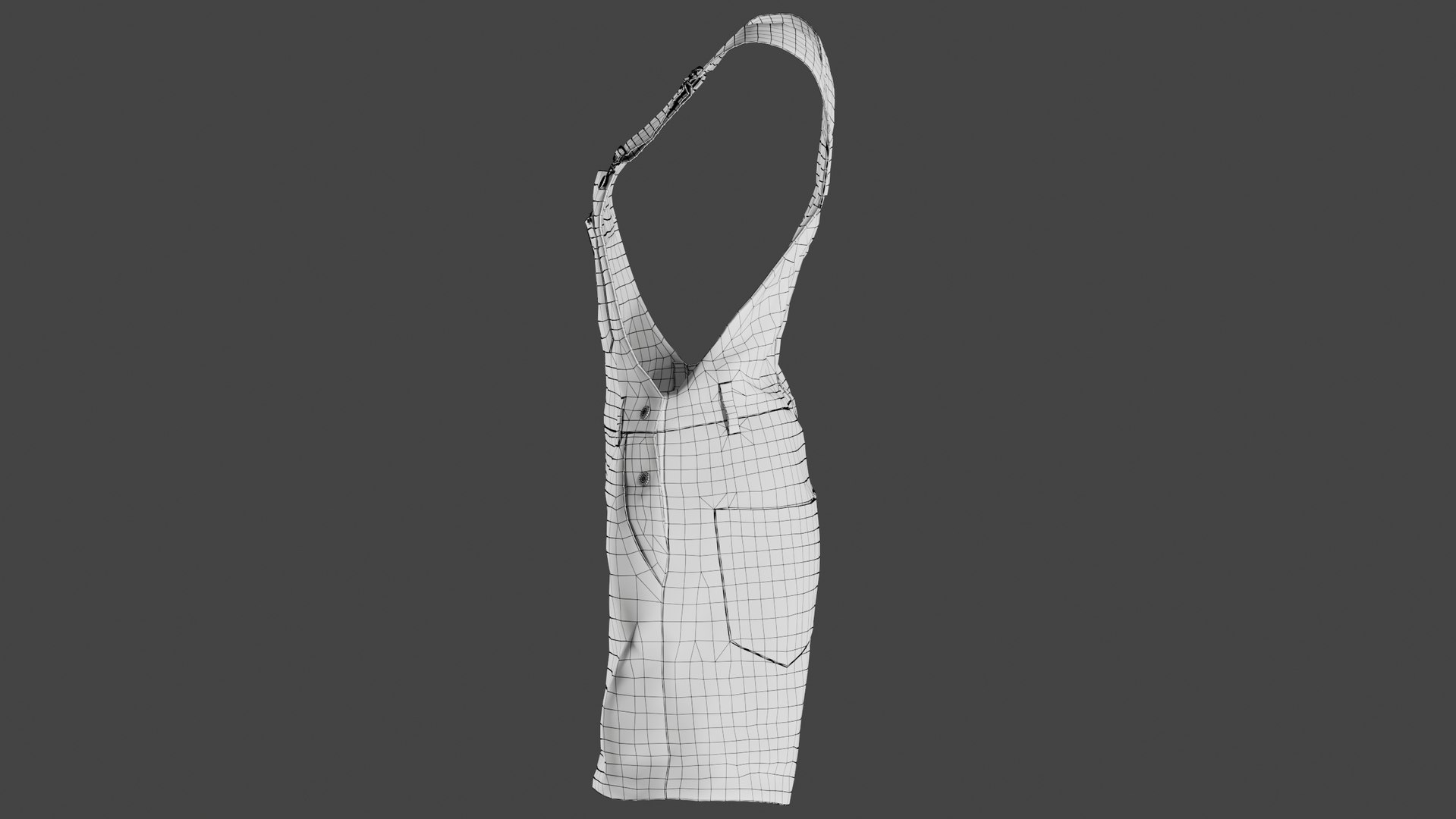 Mesh Women S Overalls Model - TurboSquid 1611702