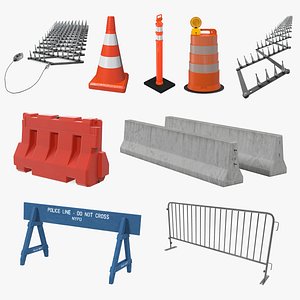 3D road barriers 5 model
