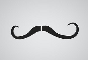cartoon mustache 03 3D model