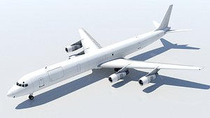 DC-8-61 Vintage Freighter Low Poly Static Blank