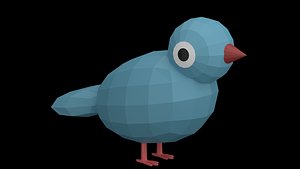 LowPoly Cartoon Cute Bird 3D model
