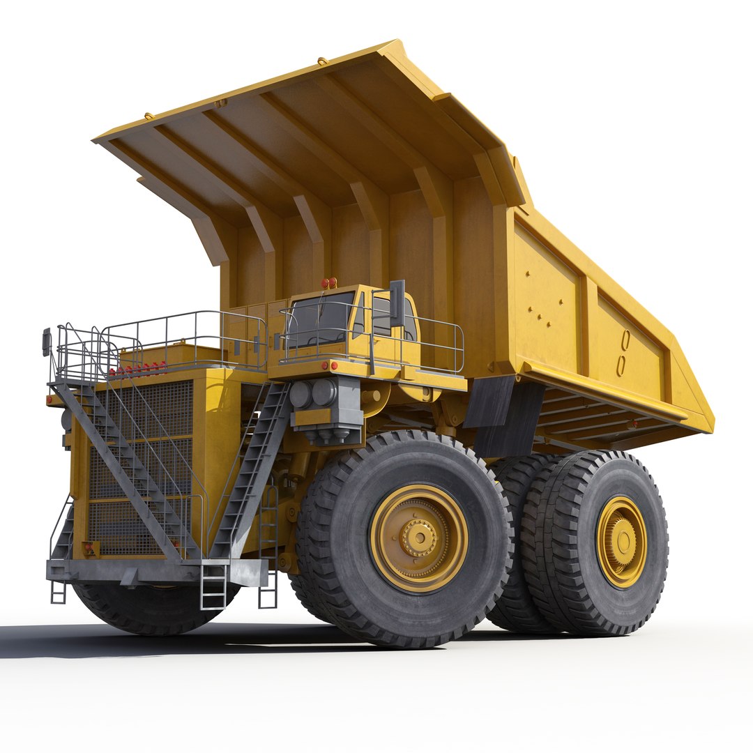 Haul Truck Generic Yellow Rigged 3D Model 3D model preview